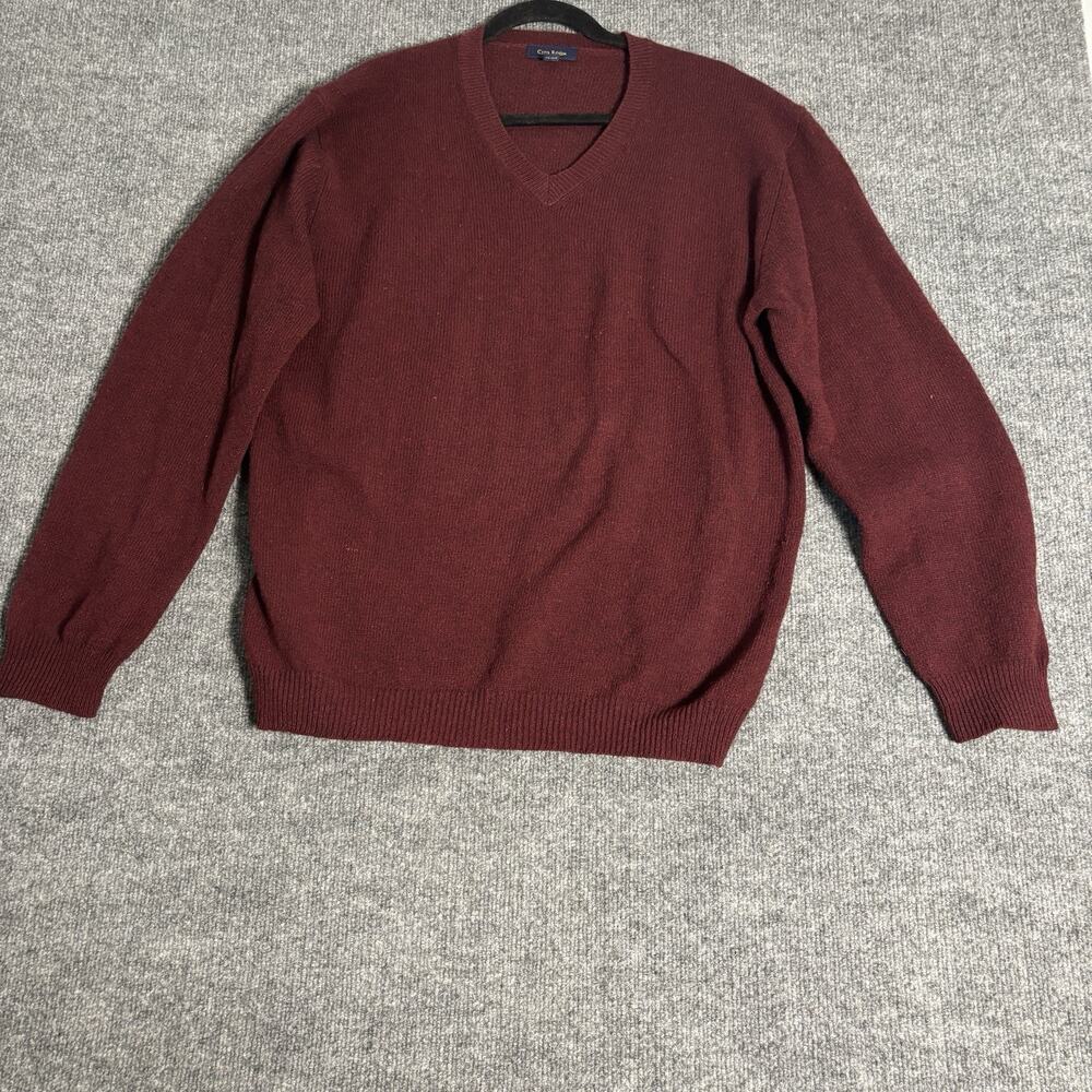 Club Room Sweater Men’s XL Burgundy Red Wool Blend‎ Pullover Classic Warm
